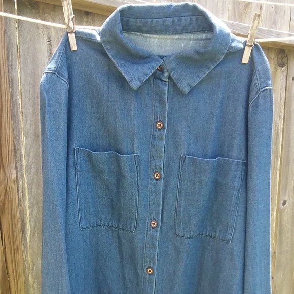 Denim Button Down Shirt - Picture 3 of 5
